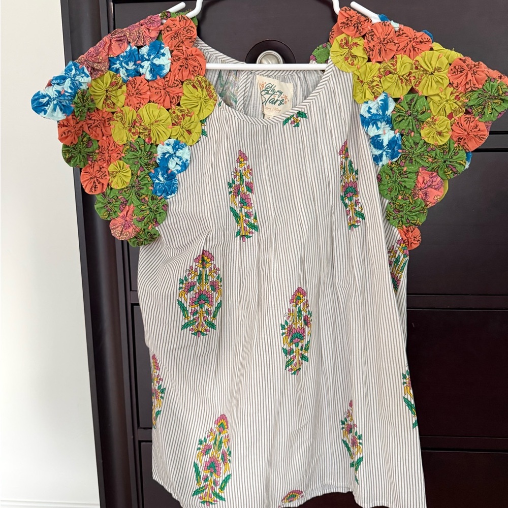 Alix Of Bohemia Multicolor Floral Embroidered Blouse